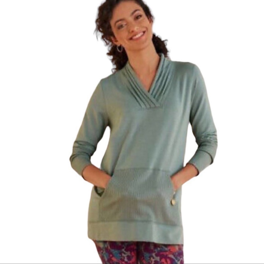 Soft Surroundings Tara Tunic Top Green Women's Medium
